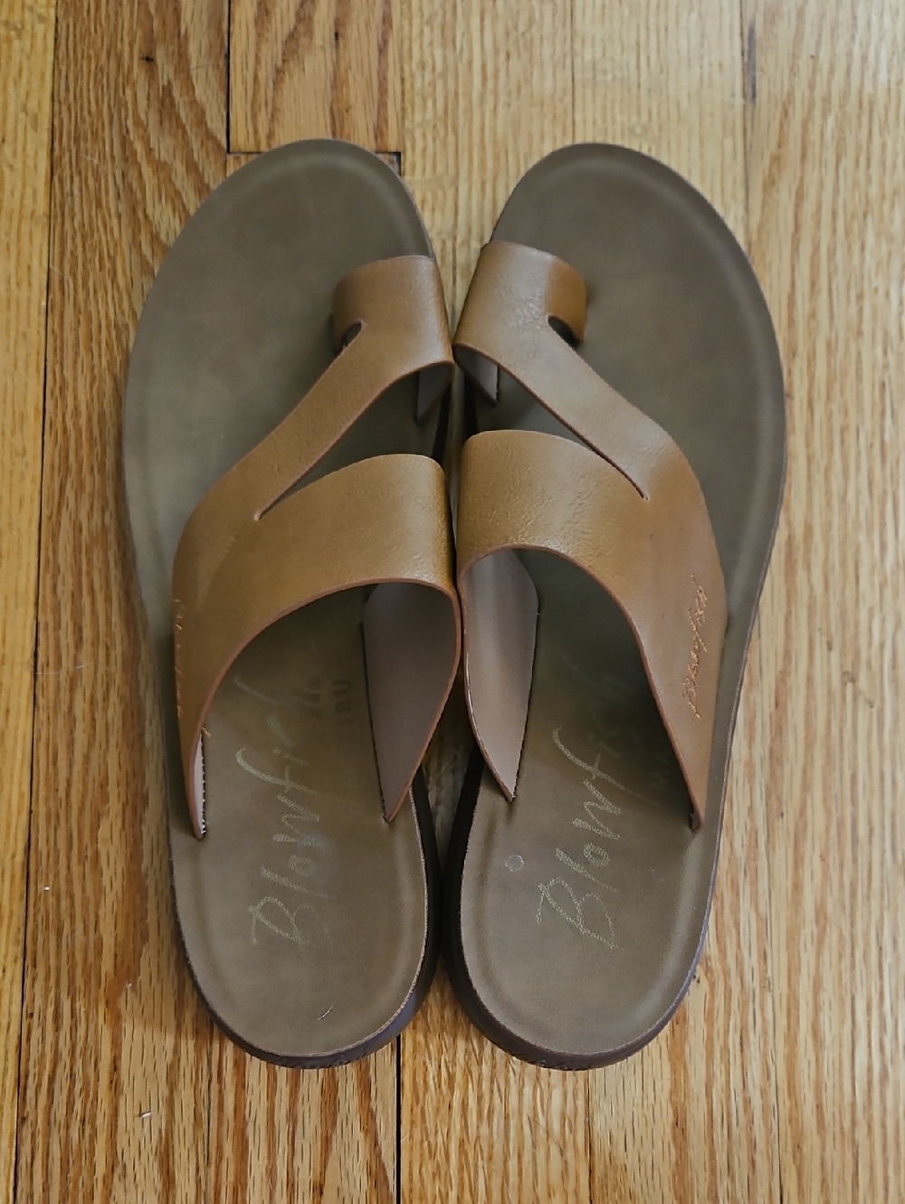 Blowfish Brown Leather Slide Sandals